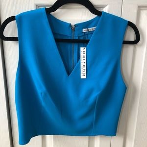 Alice and Olivia Jewel Blue Crop Top